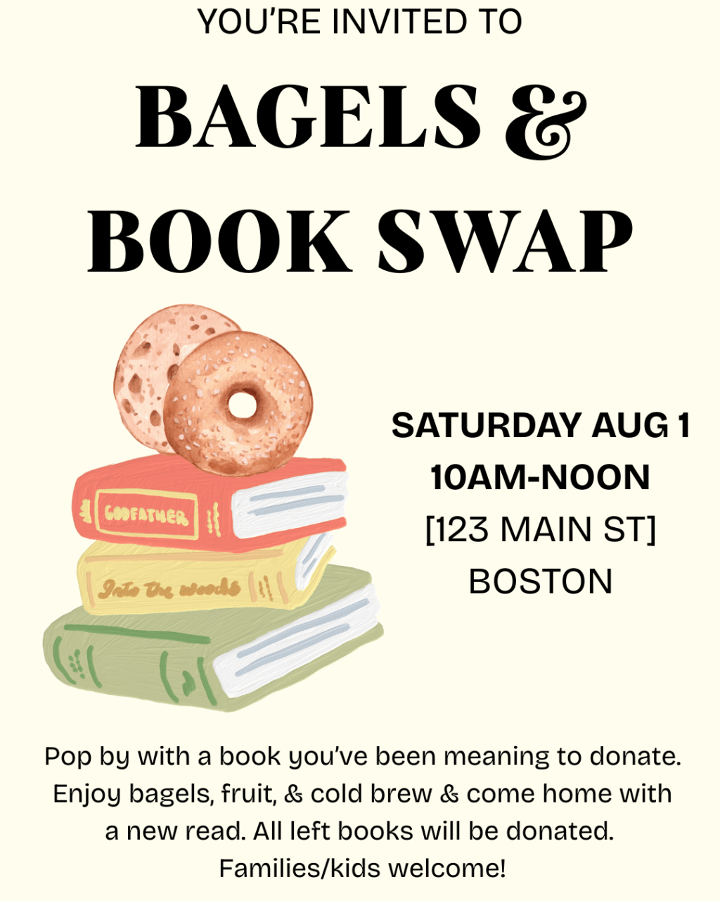 This is Your Sign to Host a Bagels & Book Swap&nbsp;Party